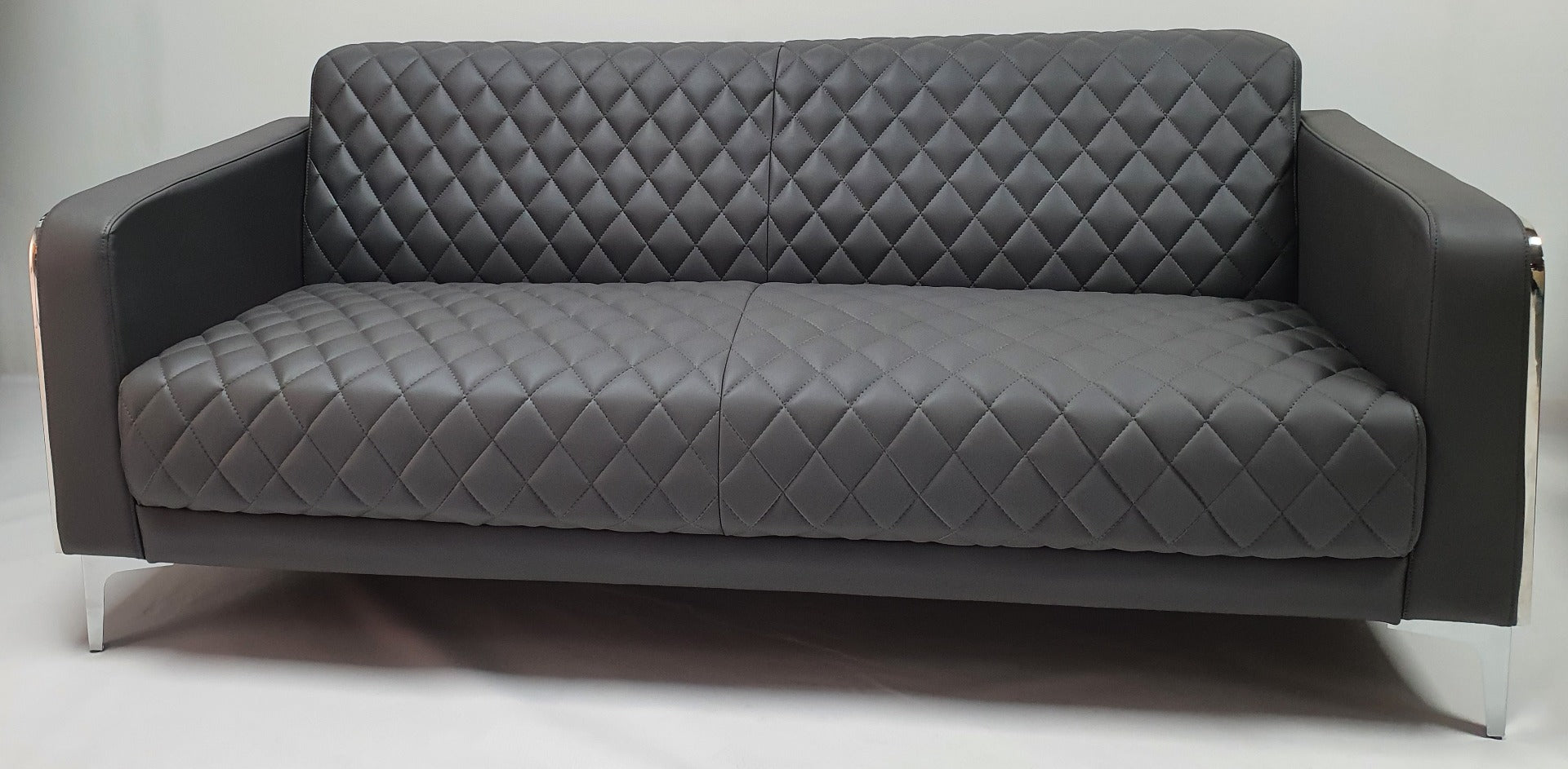 Specialising In Modern Grey Leather Executive Sofa Set - F112 North Yourkshire