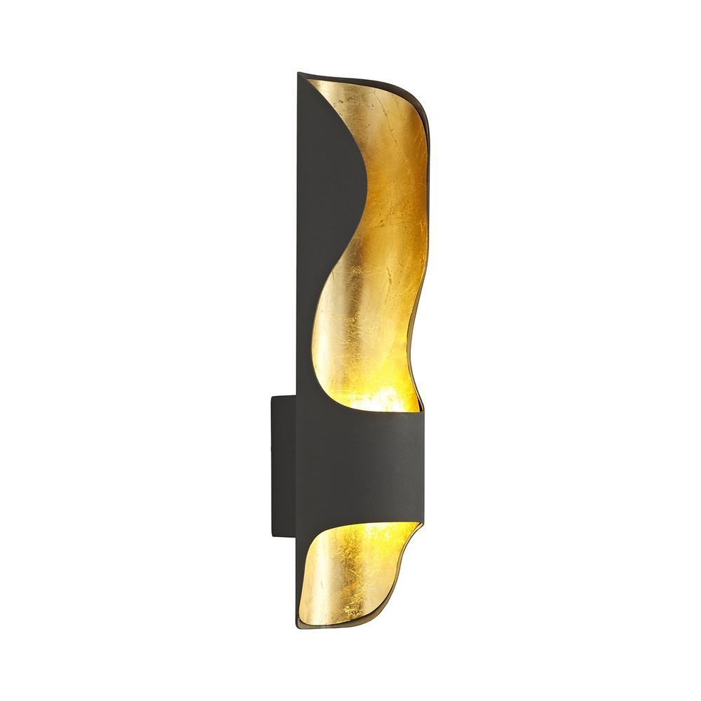 Luxuria Drift Wall Light 1x8W LED 3000K 640lm Anthracite/Gold Leaf