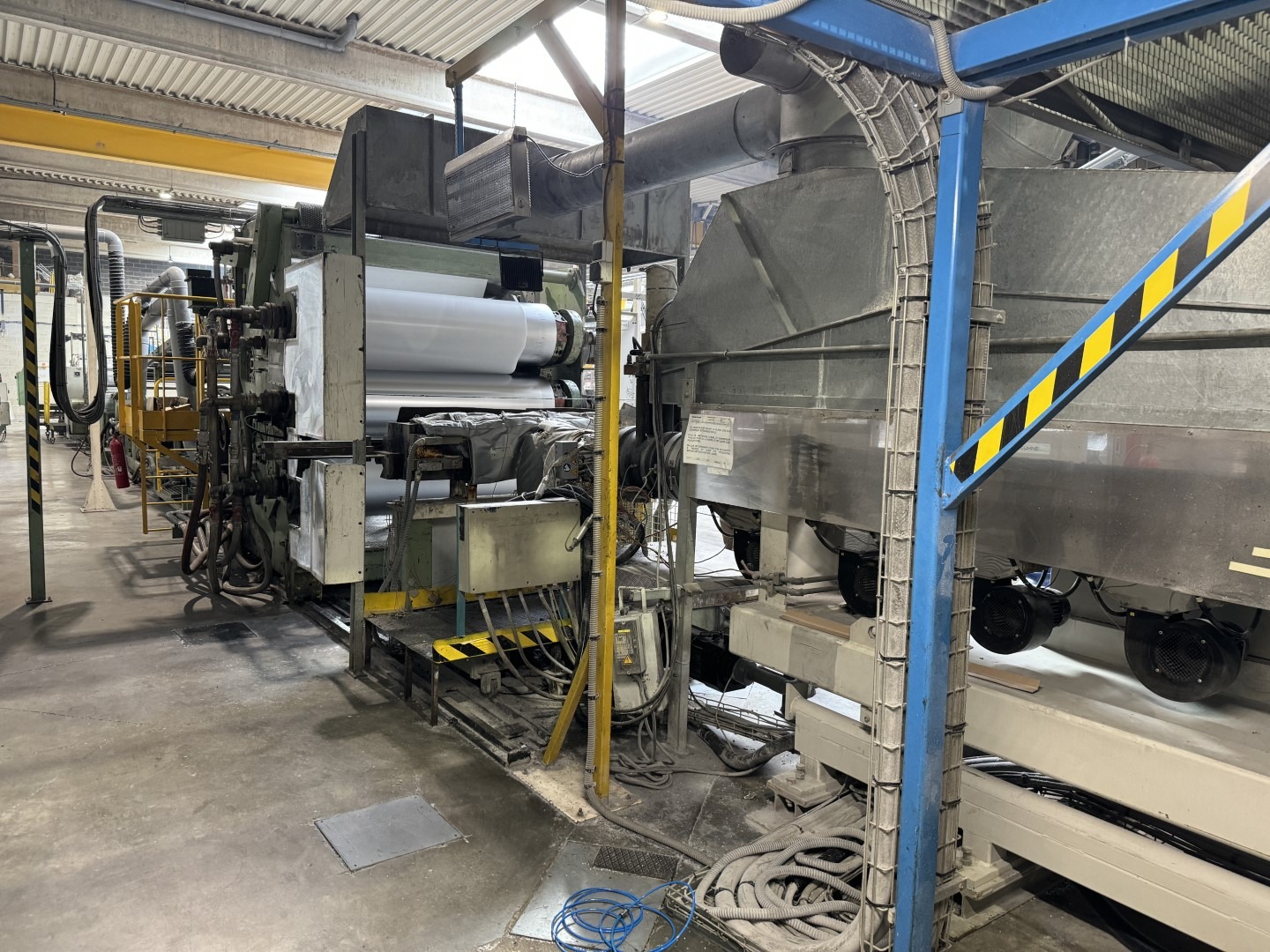 1900mm Omam SML sheet line, 120mm SML extruder, s/changer, Dynisco g/pump 1650mm die 1900mm x 500mm 5 roll calender pump group haul off, stacker.