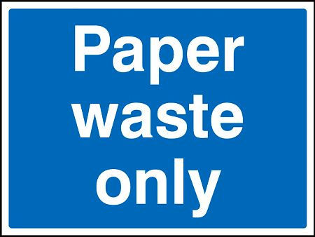 Paper waste only