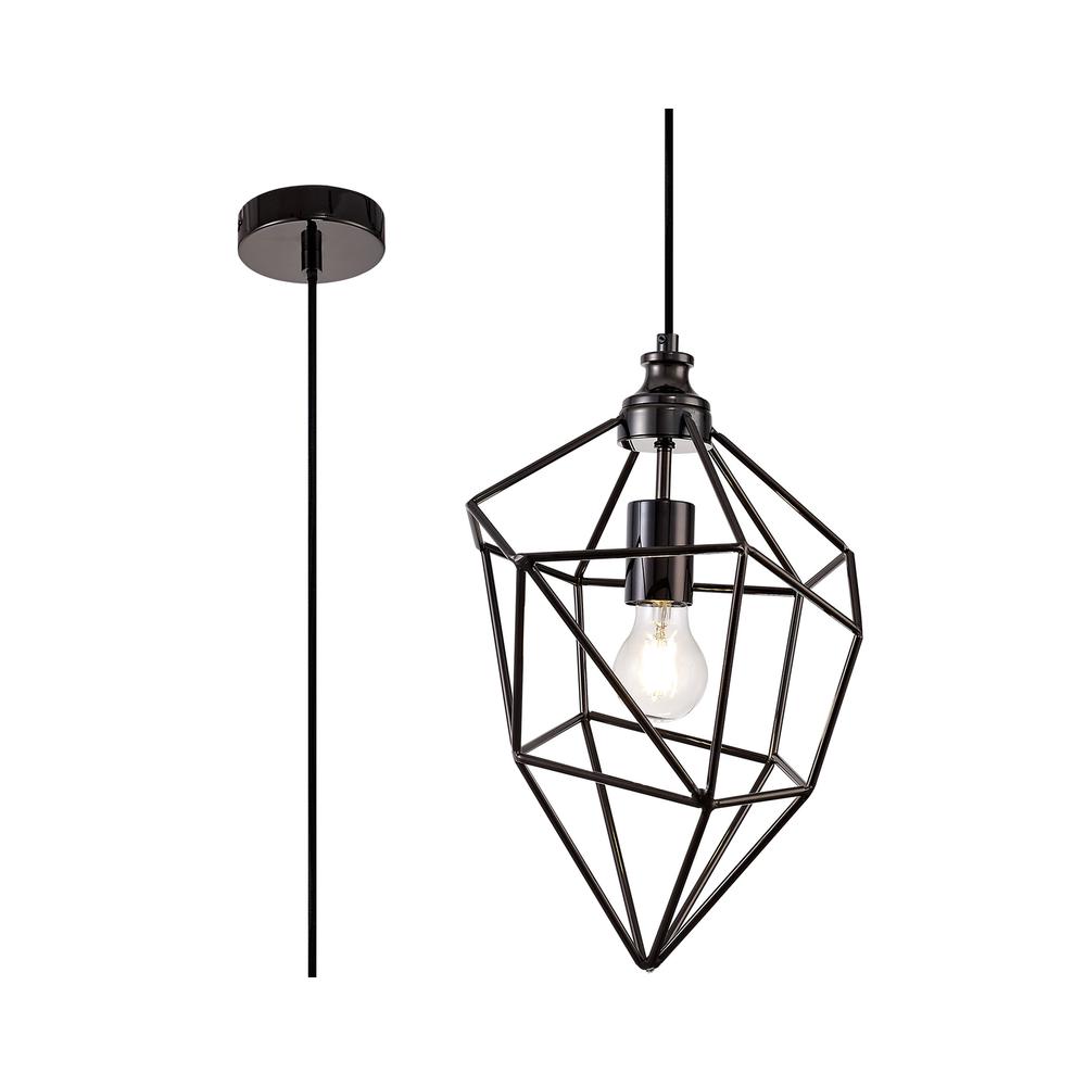 Luxuria Lumiere 25cm Medium Pendant Light E27 Black Nickel