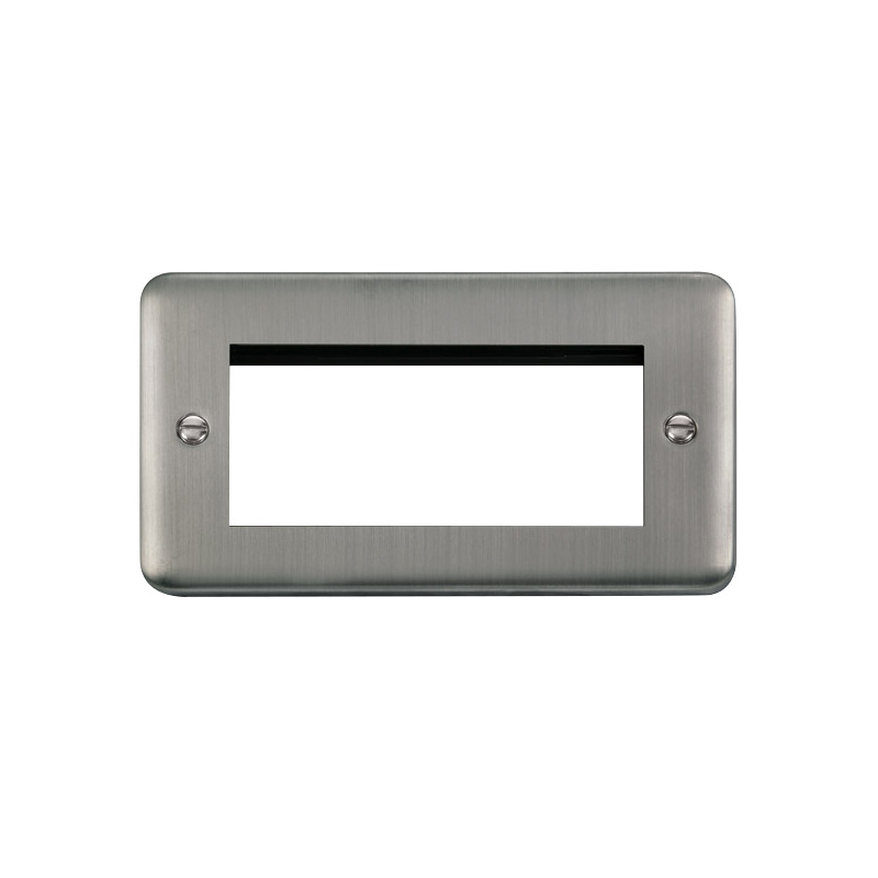 Click Deco Plus New Media 4 Aperture Grid Face Plate Stainless Steel