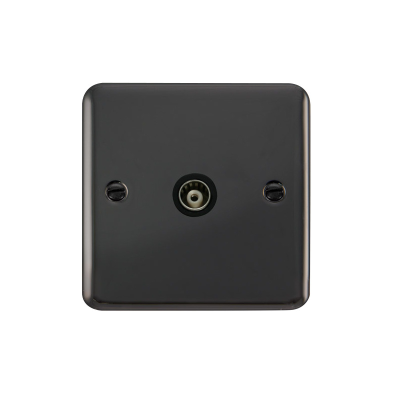 Click Deco Plus Single Isolated Coaxial Outlet Black Nickel Black Inserts