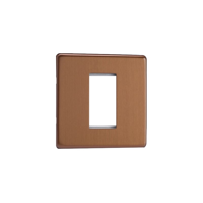 Varilight Urban 1 Grid Space Plate Brushed Bronze Screw Less Plate