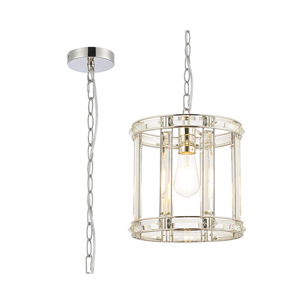 Luxuria Majorelle 28cm Round Drum Pendant/Semi Ceiling Light E27 Polished Nickel