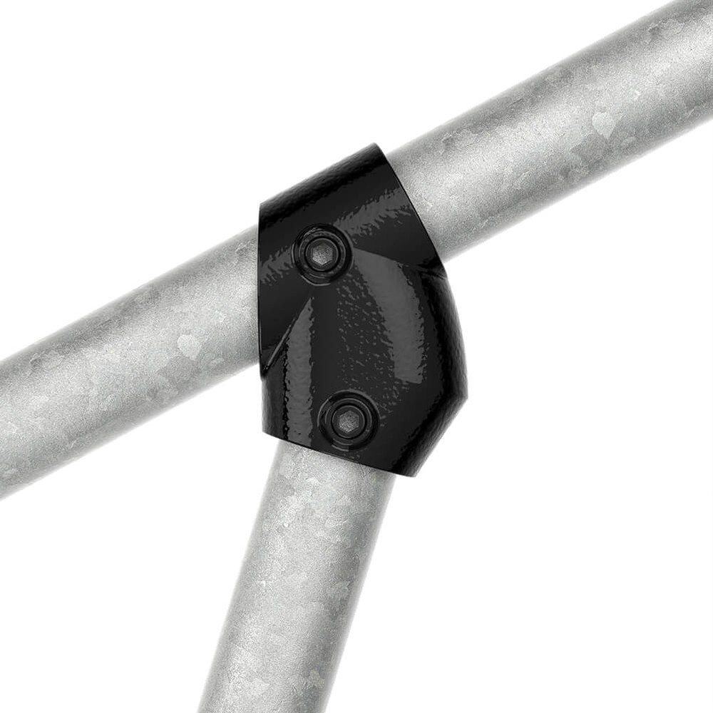 Adjustable Short Tee For 42.4mm Tube - Black Powder Coated