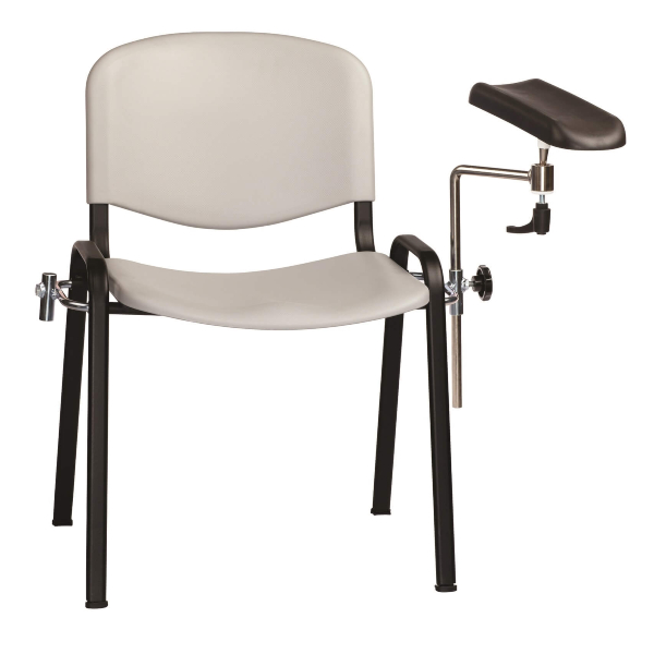 Phlebotomy Chair - Plastic Moulded Seats - Grey