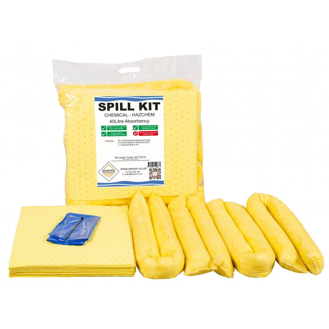 40 Litre Chemical/Universal Compact Spill Kit SERPRO Chemical Spill Kits