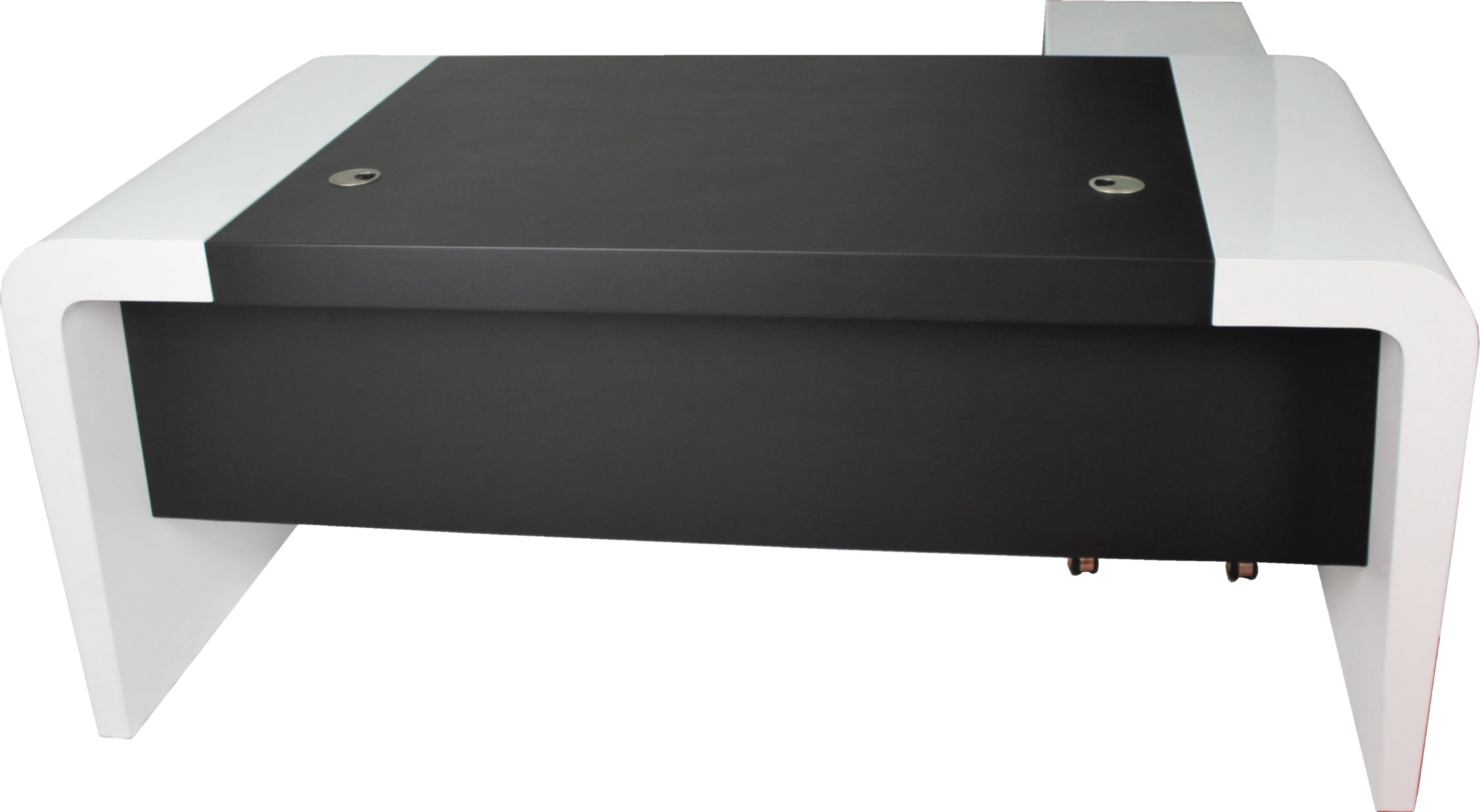 Suppliers Of Prosparae Gloss White Executive Desk with Return & Pedestal - 2200mm - T1381 UK