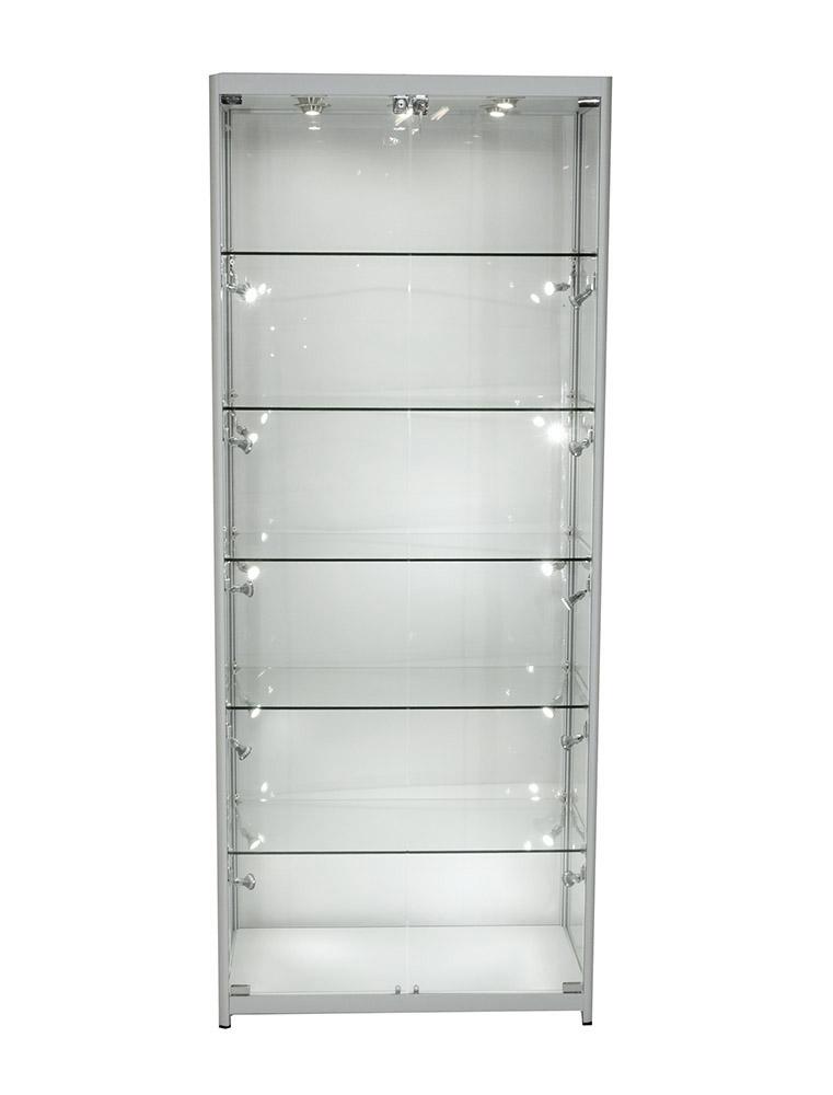 Glass Cabinet 800X400X1980mm 5 Shelves Led Bulb Lighting Code 99913