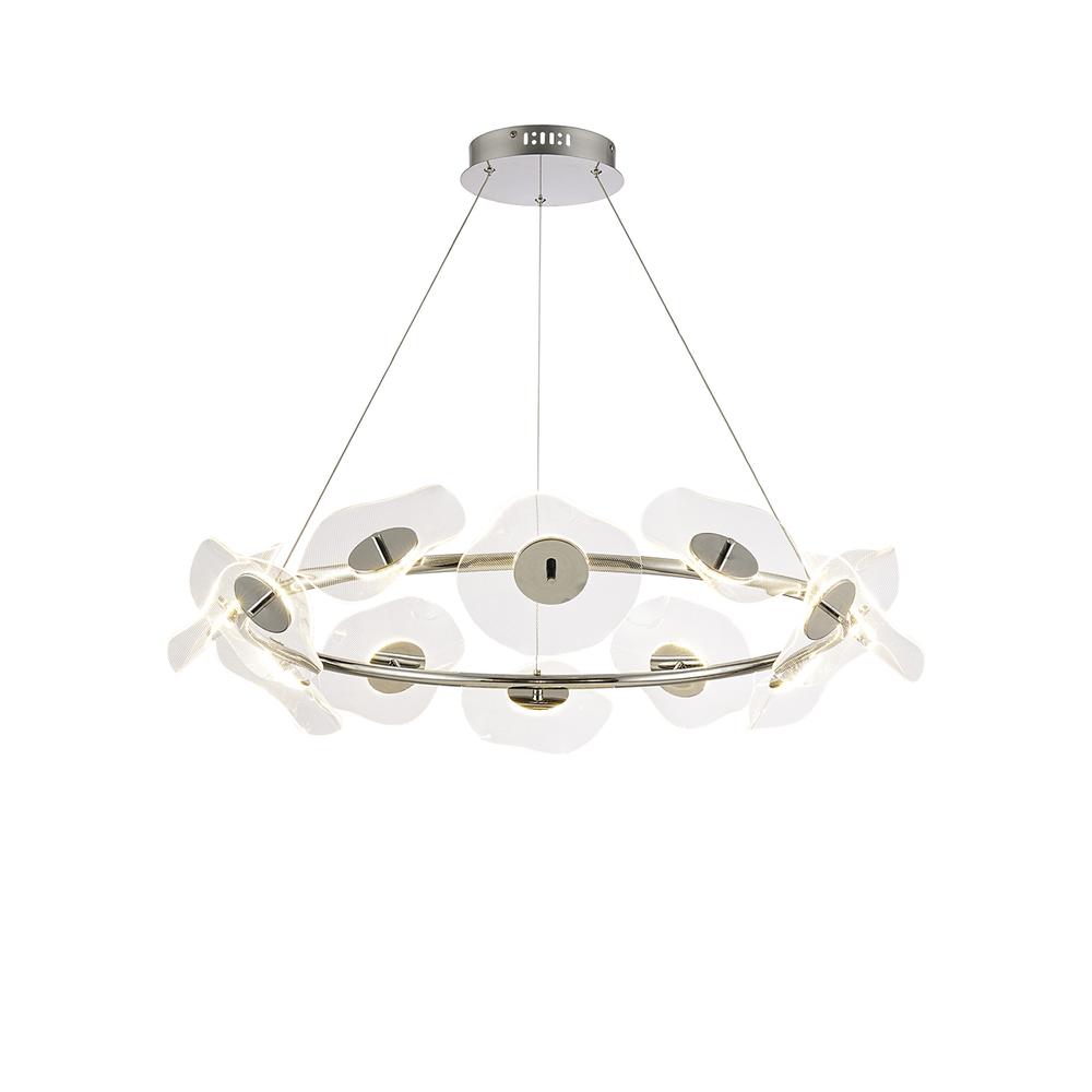 Luxuria Lacquer 90cm Ring Pendant 12x6W LED 4000K 4600lm Polished Chrome