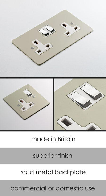 French Grey Colour Electrical Plug Socket (122K)