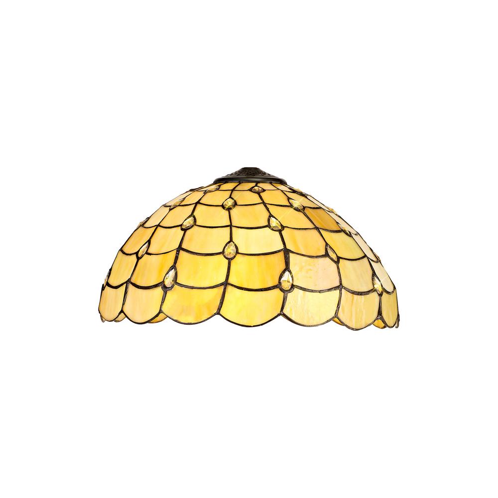 Luxuria Luna Tiffany 40cm Shade Only Suitable For Pendant/Ceiling/Table Lamp Beige/Clear Crystal