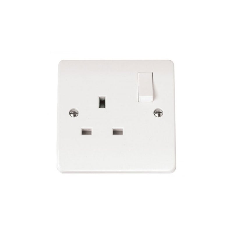 Click DP Switched Socket 13 Amp 1 Gang White PVC