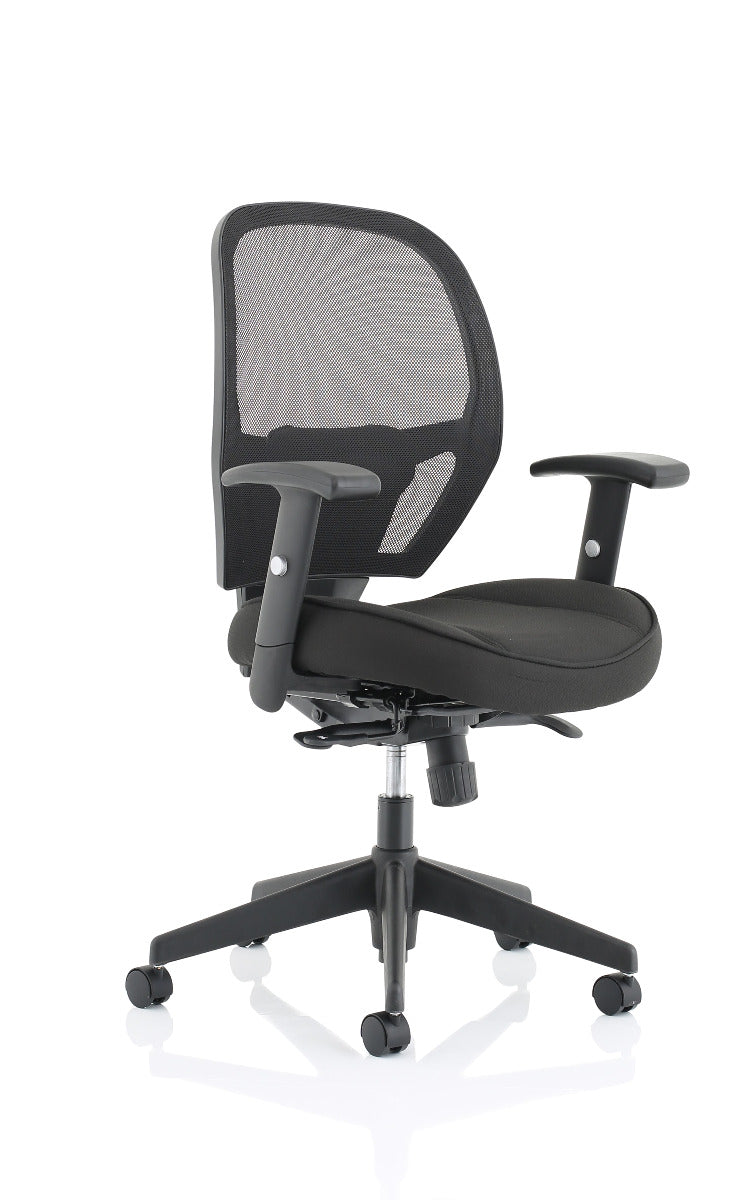 The Denver Black Mesh Back and Fabric Seat Office Chair - Optional Headrest Huddersfield