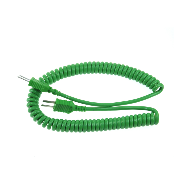 KMPC2MP - K Type 2m Curly Cable Mini Plug to Mini  Plug