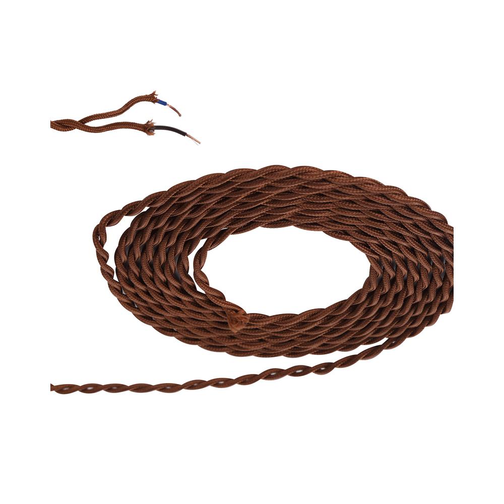 Luxuria Glorelle 1m Red Brown Braided Twisted 2 Core 0.75mm Cable