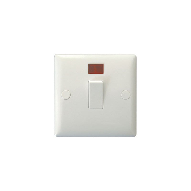 Varilight Value 20A 1G DP Rocker Switch + Neon Indicator