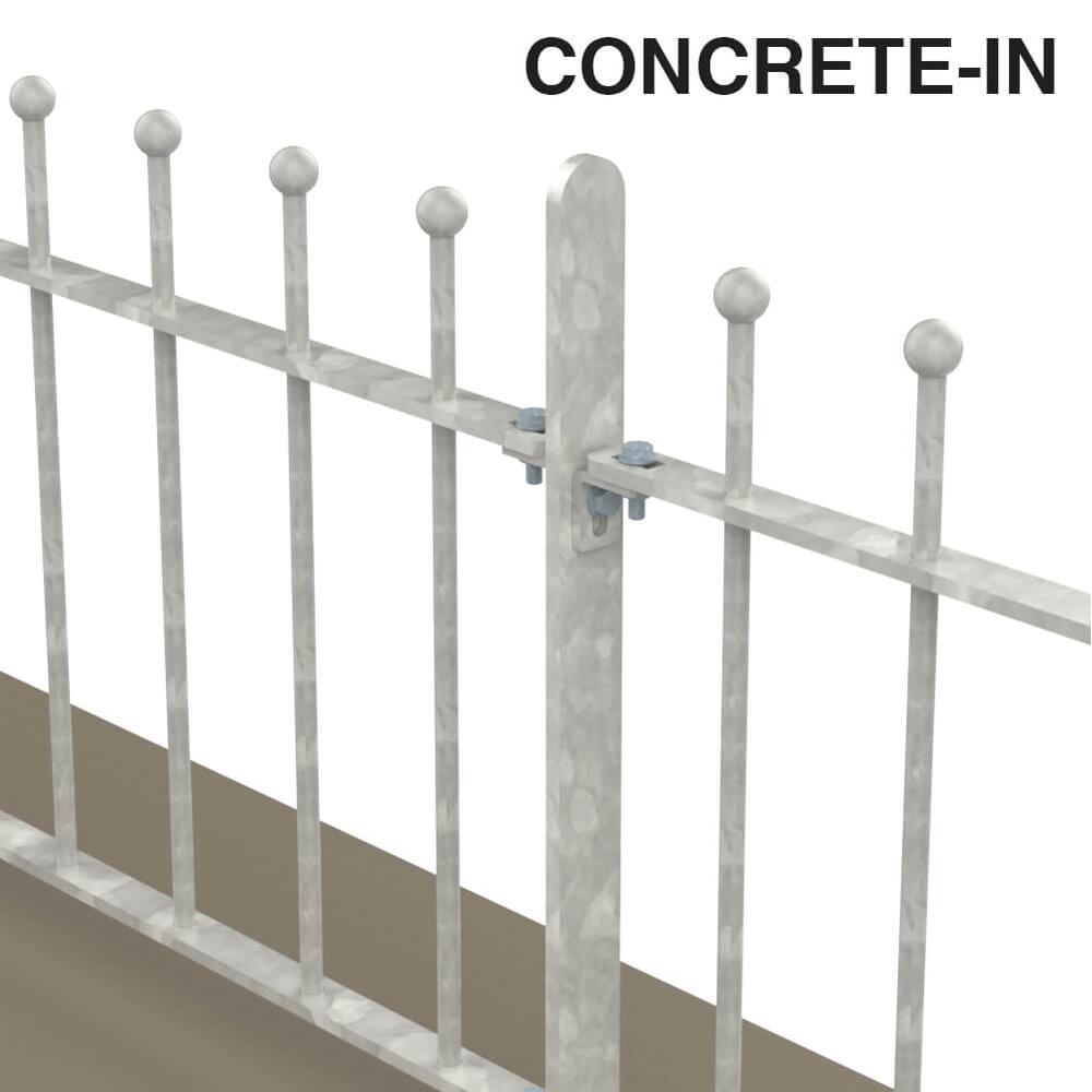 500mm Sphere Top  Concrete In Fence p/mWith 12mm Bars - Galvanised