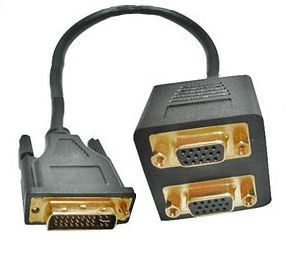 CONV-DVI-SVGA-2 Converter DVI-I M to 2 x SVGA F Monitor ( DVI-I Compat Only ) DVI-I-VGA