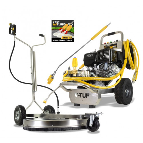 V-TUF GB110 Industrial 13HP Gearbox Driven Honda Petrol Pressure Washer - 3000psi, 200Bar, 21L/min & 30&#34; V-TUF tufTURBO750 XL 750mm SURFACE CLEANER For Commercial Work In Newcastle Upon Tyne