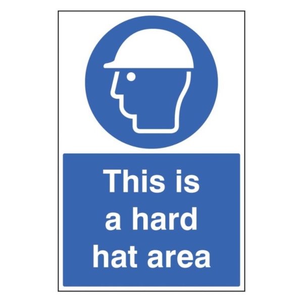 This Is a Hard Hat Area - Rigid Plastic - 400 x 600mm