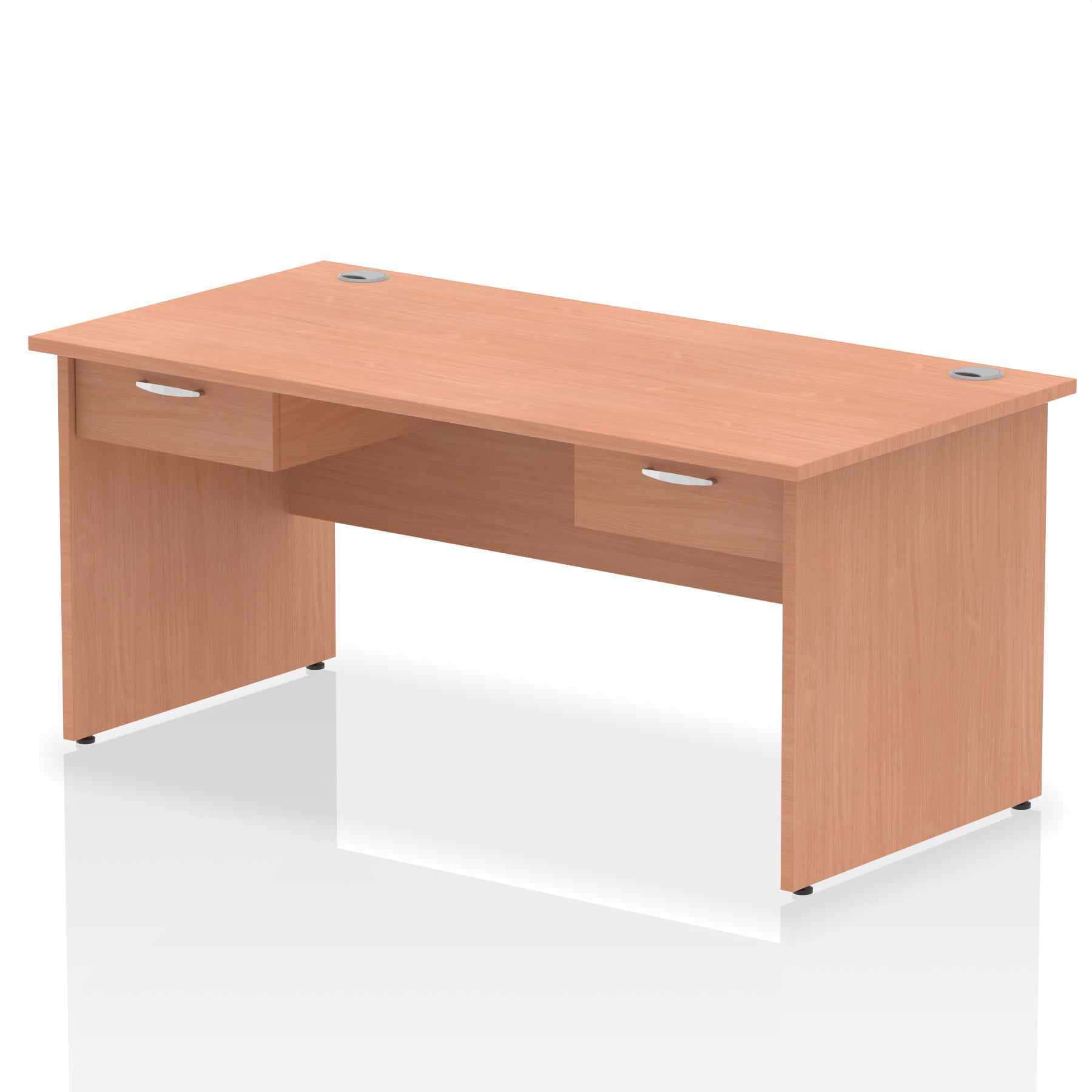 Specialising In Impulse Panel End Straight Desk Frame With 2x One Drawer Fixed Pedestals - 1600mm or 1800mm - Multiple Colour Options UK