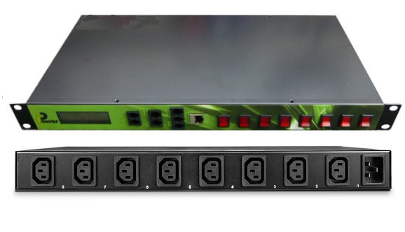 IT-120-02-IP3-3B iPower IP3 1U 8xC13(rear) PDU with 8xNeon (front) 3mtr 16A IND309Commando connection. Horizontal rack mount form