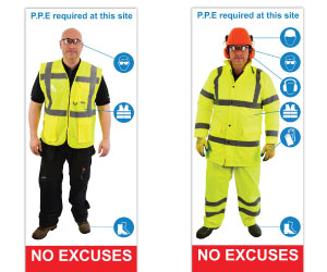 Industrial PPE Safety Signs for Factories and Warehouses