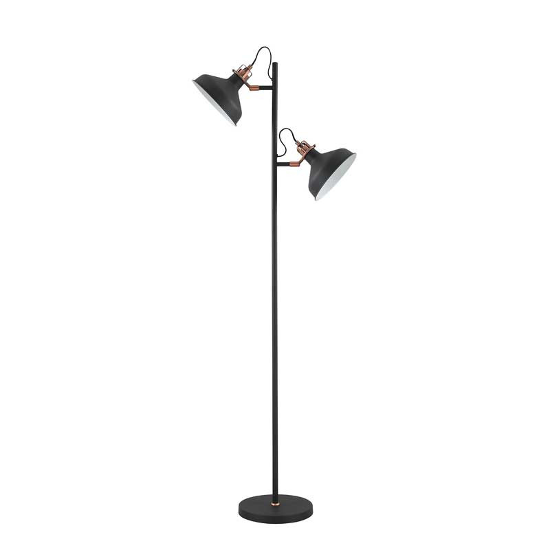 Luxuria Nimbus Floor Lamp 2xE27 Graphite/Copper/White