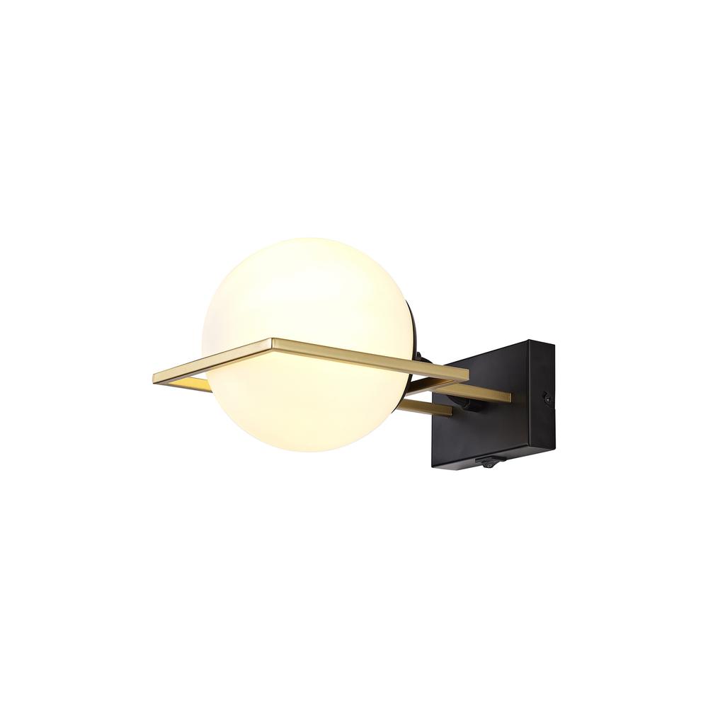 Luxuria Quasar Wall Light Switched 1 Light E14 Matt Black/Polished Gold