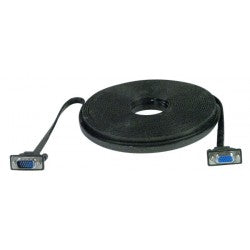 VEXT-SF-25 - Super Flat VGA Cable Extension 15HD Gold Plated Ribbon WUXGA 25 ft 15HD Male - 15HD Female Black