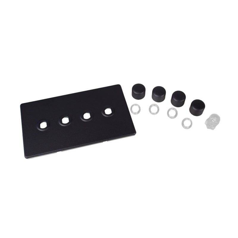 Varilight Urban 4G Twin Plate Matrix Faceplate Kit Matt Black for Rotary Dimmer Varilight Screw Less Plate