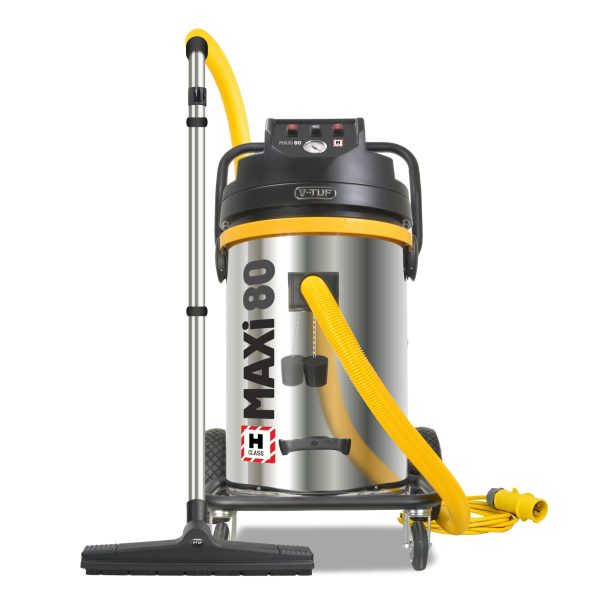 V&#45;Tuf MaxiH240 80L H Class Dust Extraction Vacuum 240v with Filter Shaker For Construction Companies