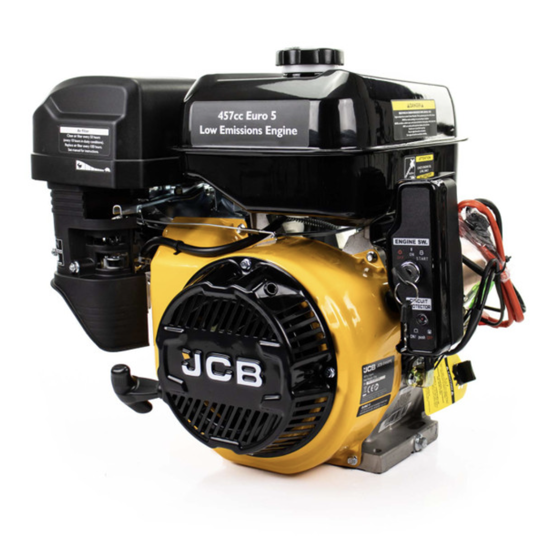 JCB 15hp 25.4mm 1” Petrol Engine, 457cc, 4 Stroke, OHV, Electric Start Horizontal Shaft 