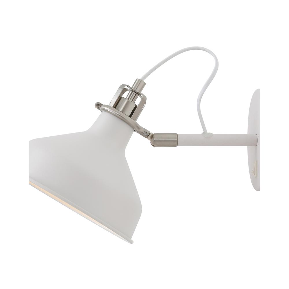 Luxuria Nimbus Adjustable Wall Light Switched E27 Sand White/Satin Nickel/White