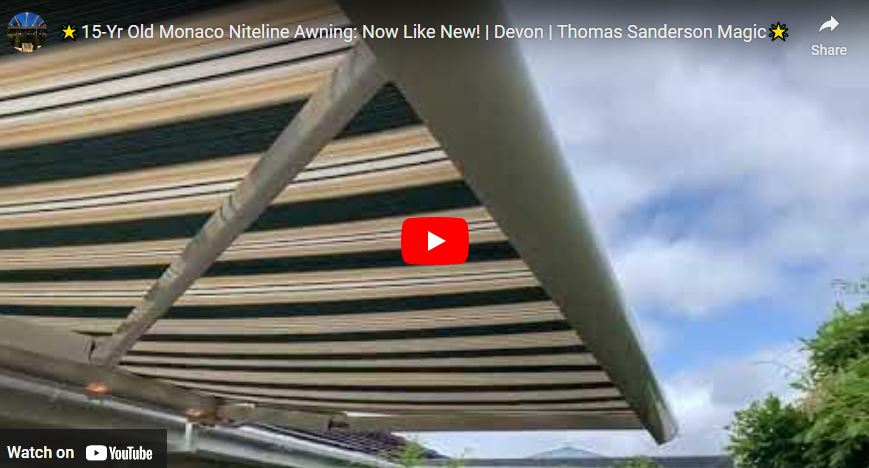 Thomas Sanderson Awning Restoration to Perfection: Monaco Niteline Awning Looks BRAND NEW