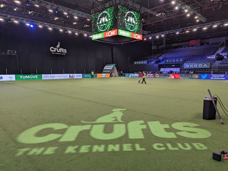 Another great year installing the arena artificial grass for Crufts