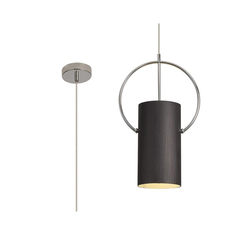 Luxuria Corvus Single Pendant Light E27 Black / Polished Chrome