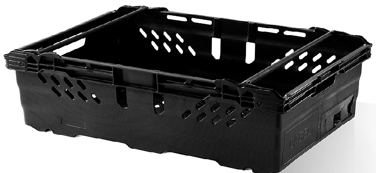 400x300x300 Black Eco Lidded Container (28 Ltr) For Transportation