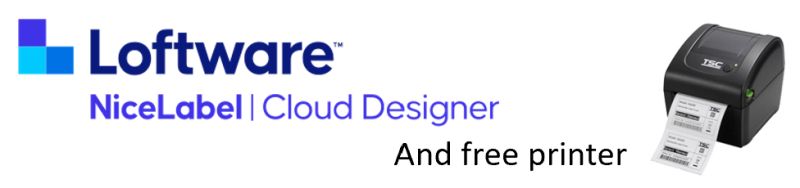 Subscribe to Loftware Cloud Designer and get a TSC DA210 label printer free of charge.