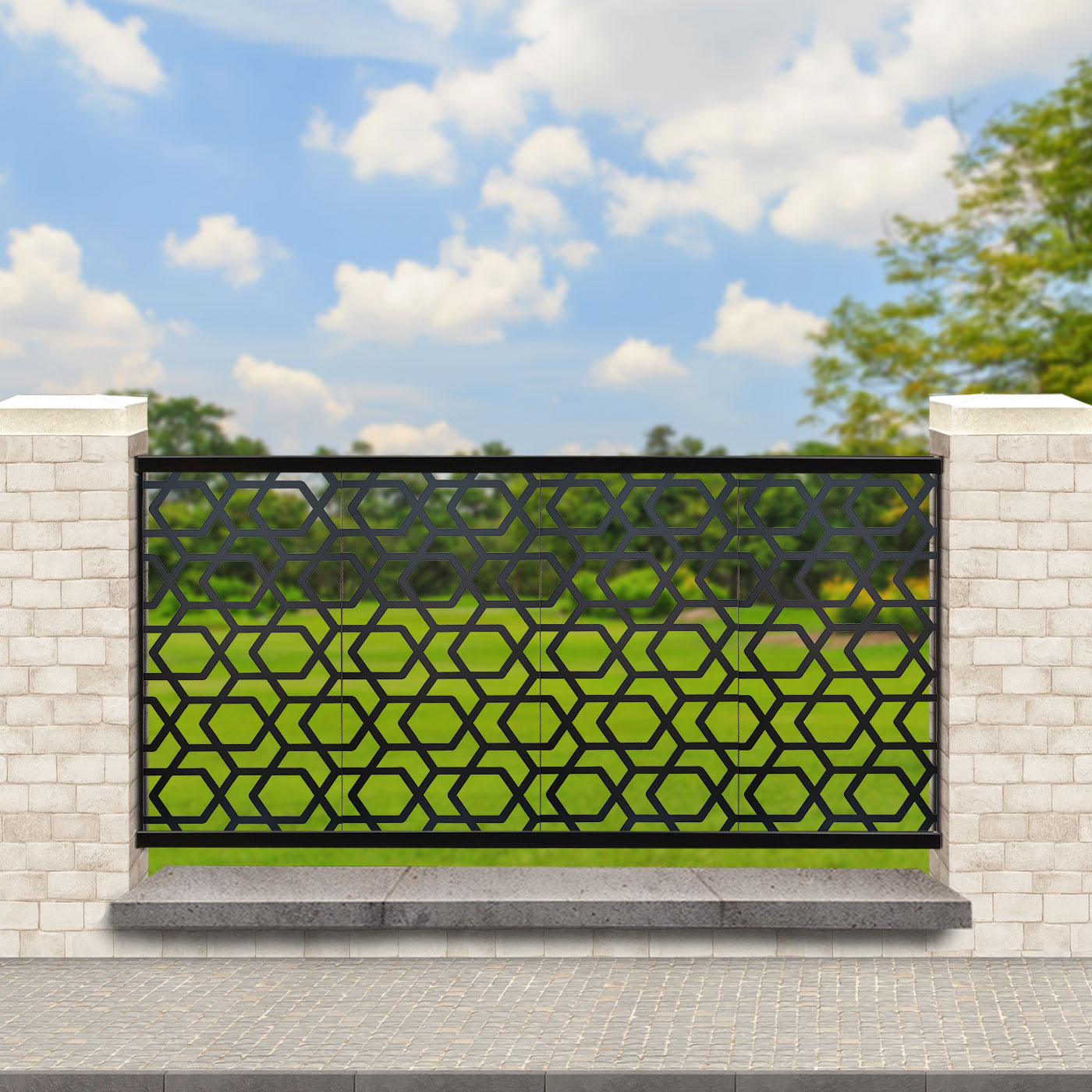 Black Hive Garden Screens for Piers 