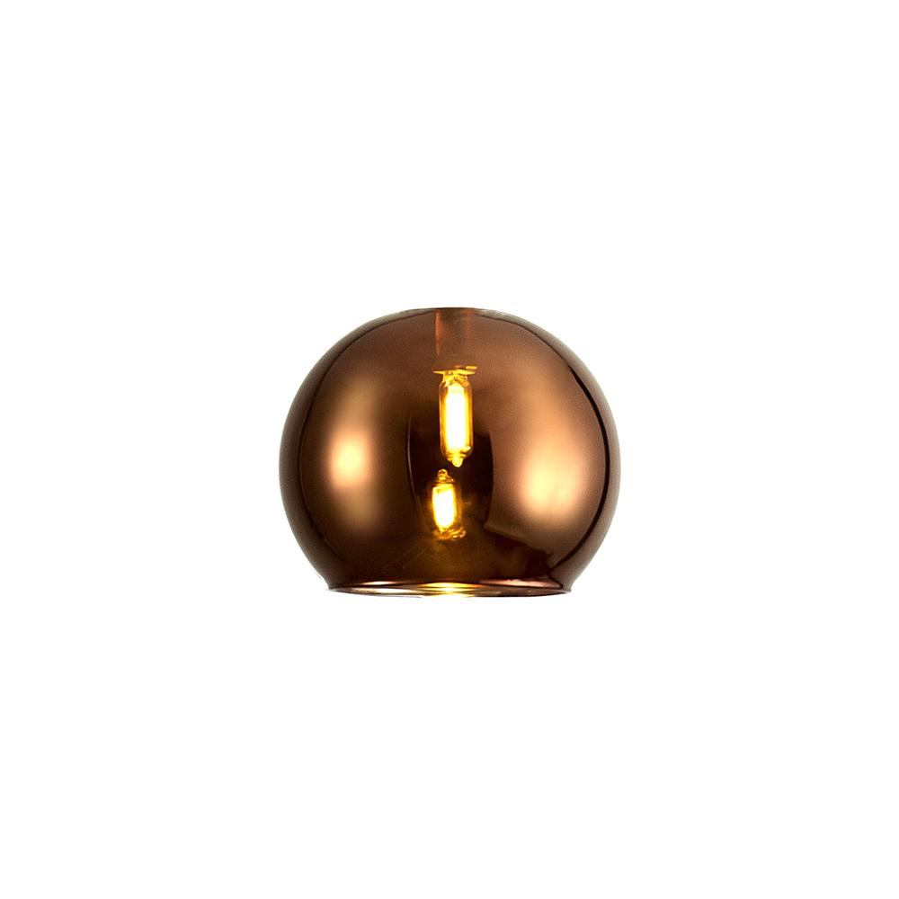 Luxuria Apex 140mm Open Mouth (F) Round Dark Copper Globe Glass Shade