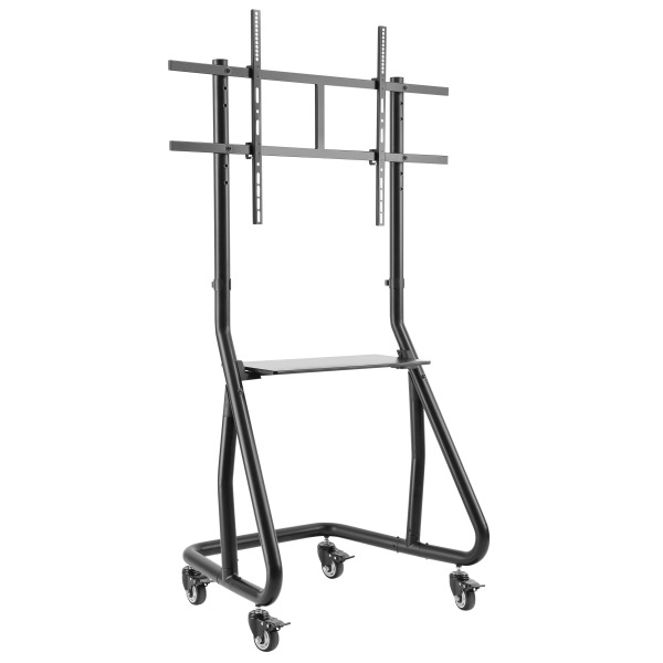 Floor Trolley Screen Holder with Shelf (60"-105")