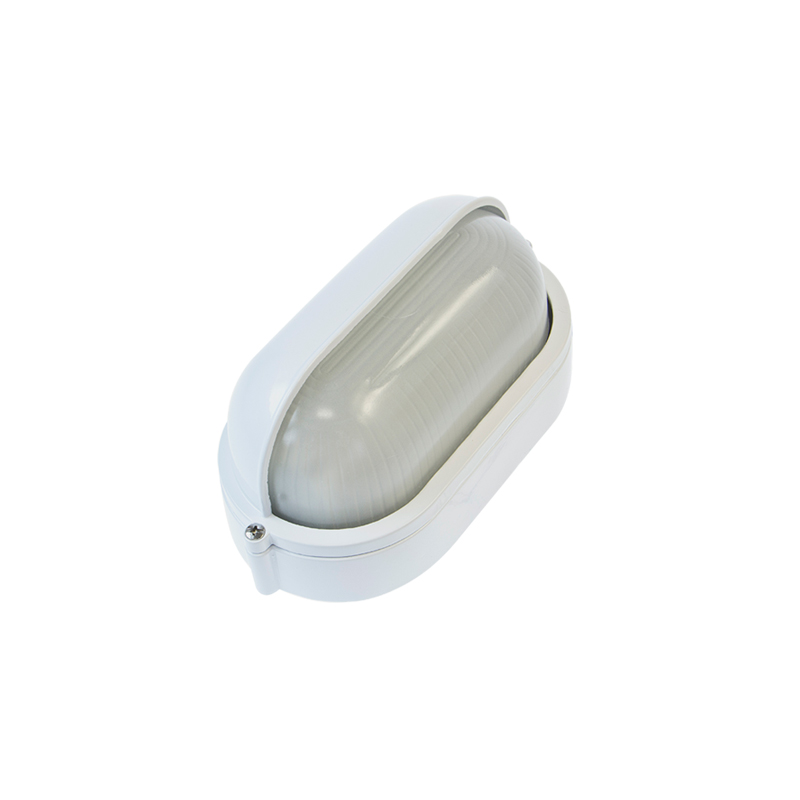 Ovia E27 Oval Bulkhead With Eyelid White