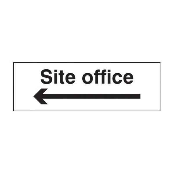 Site Office Arrow Left - Rigid Plastic - 600 x 200mm