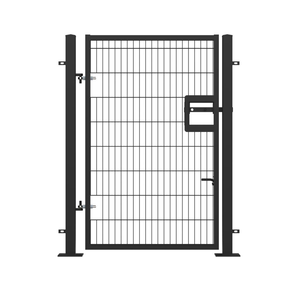 Twin Wire Single Leaf Gate H 1.8 x 1.2mBlack Powder Coated Finish  Bolt-Down