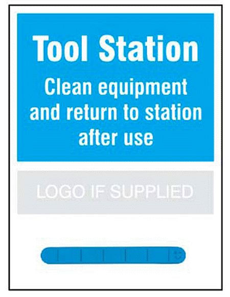 Tool Station Shadow Board with 360mm magnetic aluminium rail, 440x600mm 10mm foam pvc