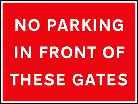 No parking in front of these gates