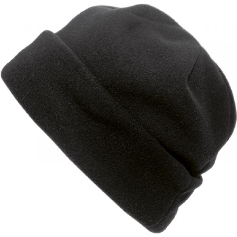 Polyester fleece beanie.